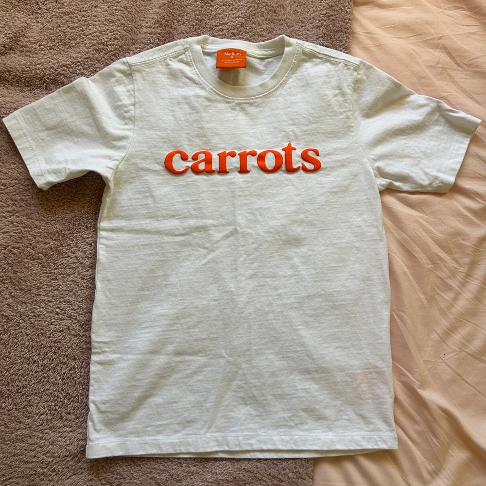 Kids White Carrots T-Shirt with Orange Logo